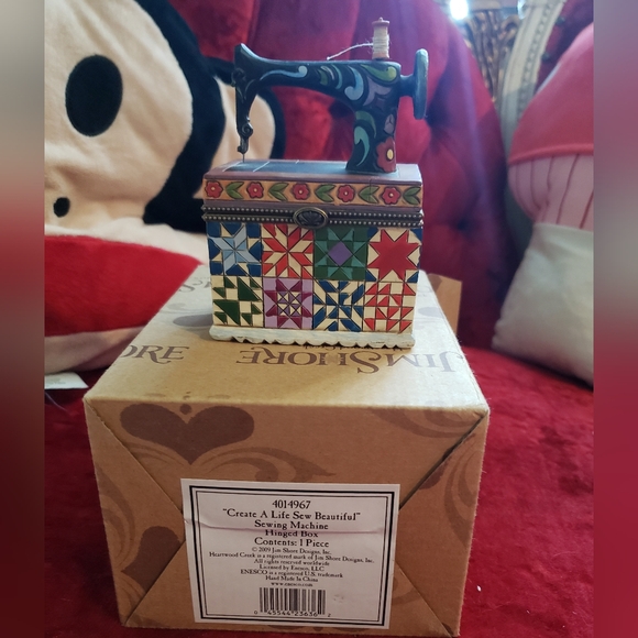 Jim Shore Heartwood Creek Create a Life Sew Beautiful Trinket Box New In Box - Picture 3 of 4